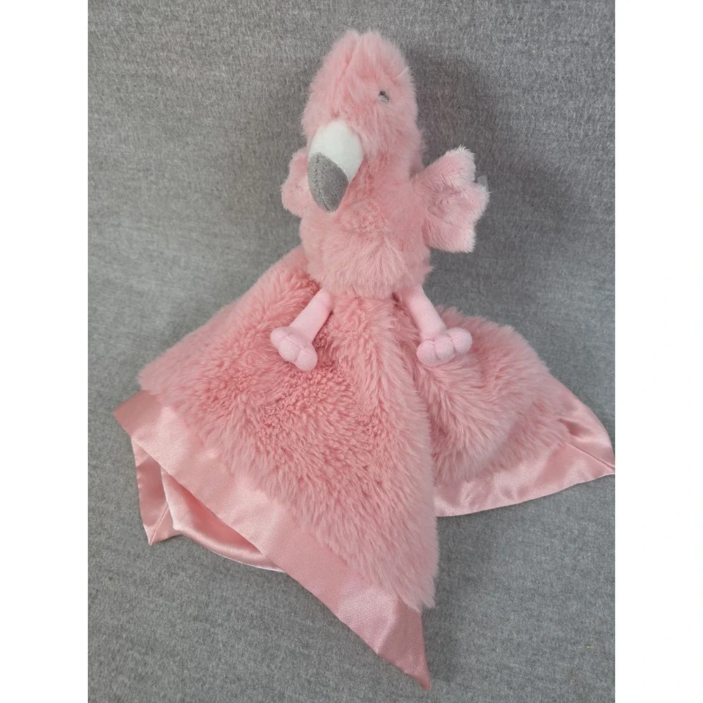Cloud Island Flamingo Lovey Security Blanket Plush Stuffed Pink Soft Satin Trim